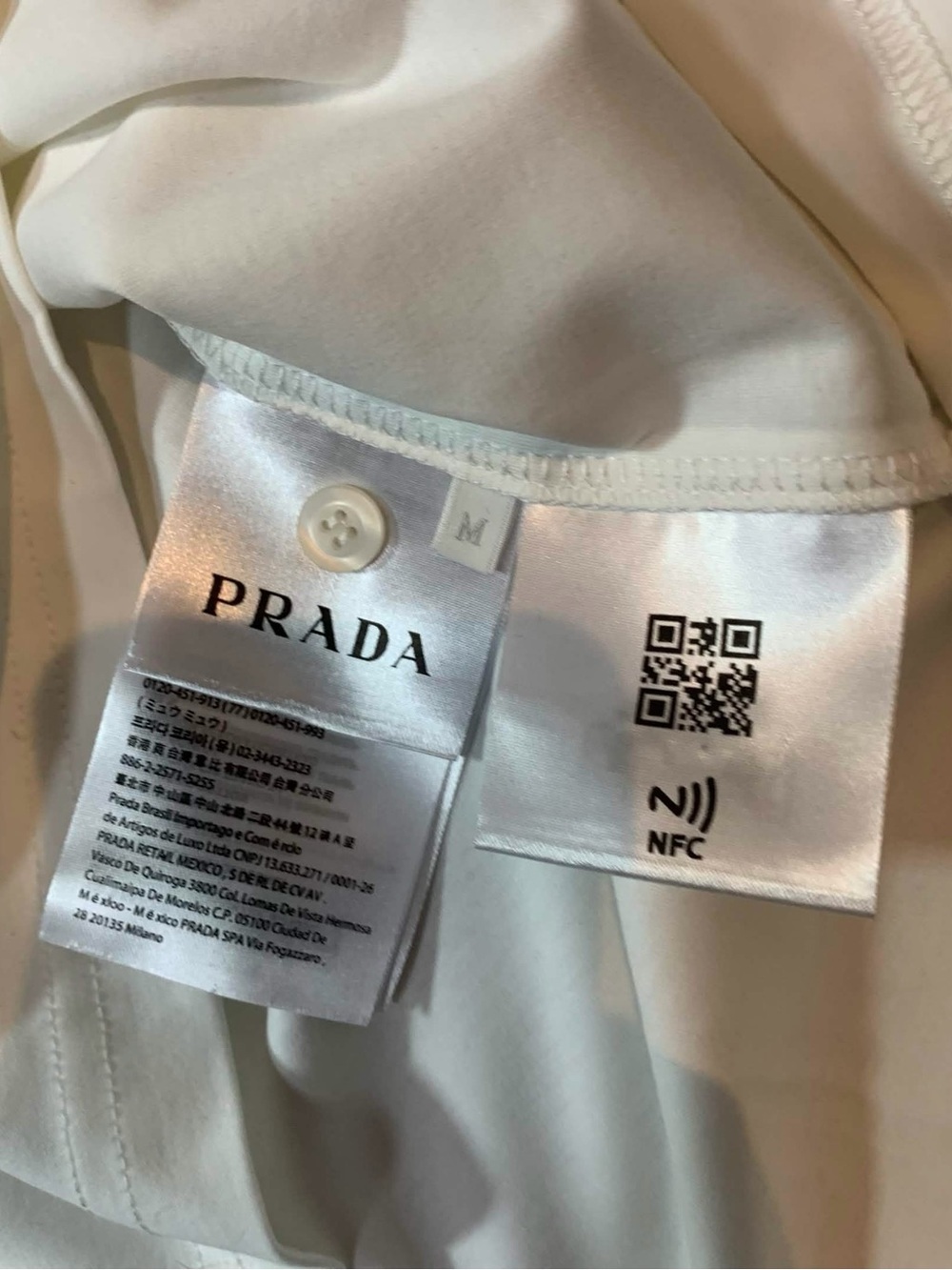Prada White Polo Nylon Mens MEDIUM - Picture 5 of 5
